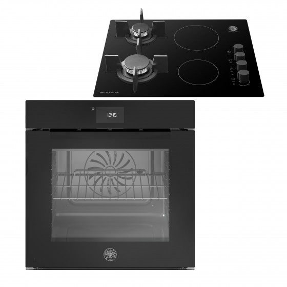 Bertazzoni F60 11 MOD P L GNE/23 + P65 2V CoG VN Εντοιχιζόμενο Σετ με Πυρόλυση και Μικτή Εστία Μαύρο